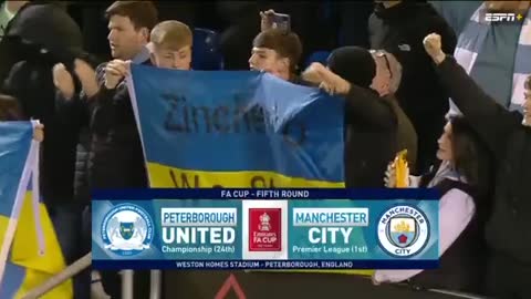 Oleksandr Zinchenko, the captain of Manchester City comes out with Ukraine flag