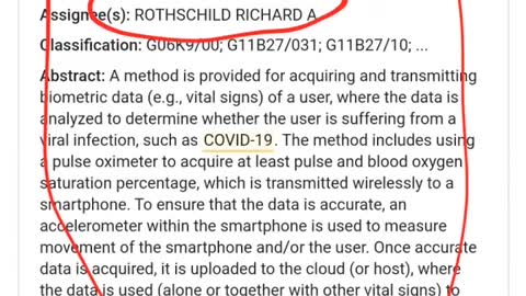 Rotshild heeft het patent op het Corona virus