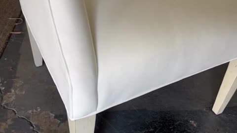 Perfect combination of white performance fabric on Chair | Bergen Furniture