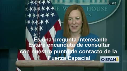 02-FEB-2021 Secretaria de Prensa Jen Psaki Parece Burlarse de la Fuerza Espacial