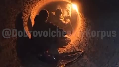 Russian assault squad used an underground pipe to maneuver behind enemy lines