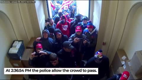 Jan 6 - Capitol Police peacefully letting protestors into the Capitol Building.