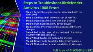 How to fix Bitdefender Antivirus 1008 Error? Call +44-800-046-5292