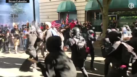 MAGA marchers clash with Antifa losers in Portland