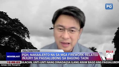 PGH, nakaalerto na sa mga firework-related injury sa pagsalubong sa Bagong Taon