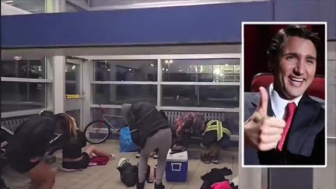 Real-life 'zombies' take over a bus station in #Edmonton, Canada