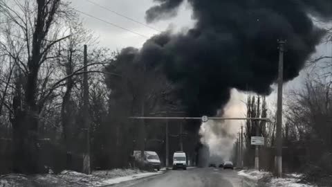 Russian Oil Depot in Luhansk Hit by Drones