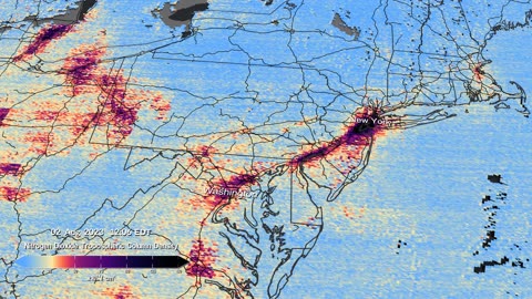 NASA's TEMPO instrument measured concentrations of nitrogen dioxide pollution over North America