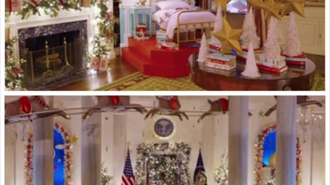 Bidens pedo fake white house christmas with a child's bedroom display