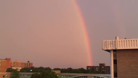 Lightning inside a Rainbow ️was watching the storm out my window