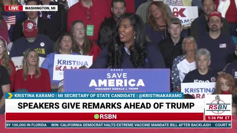 Kristina Karamo STEALS THE NIGHT at President Trump’s Massive Michigan Rally