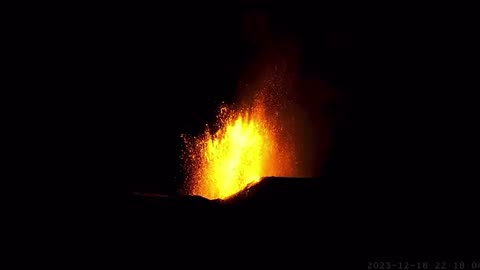 A volcanic eruption in Iceland following an earthquake