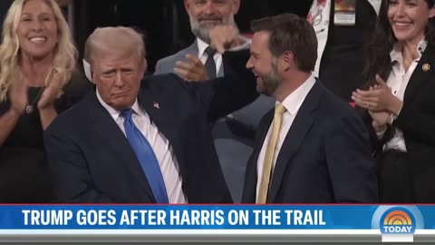 Trump goes after Kamala Harris at his first rally since Biden’s exit