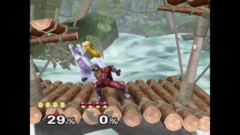Super Smash Bros Melee (ssbm) - Zelda vs Captain Falcon (lv9 cpu)