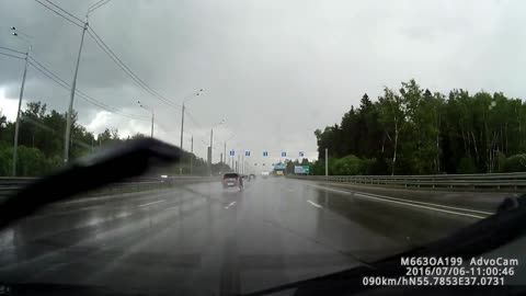 Car Almost Causes Fatal Accident With A Semi - Crazy Dash Cam Scenes