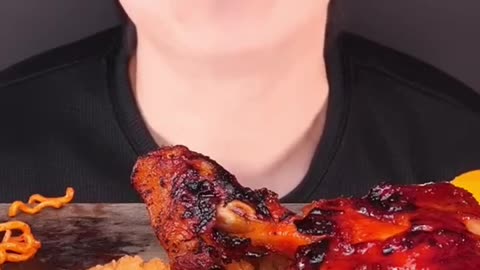 Chinese food eating video Savoring Delicious Bites