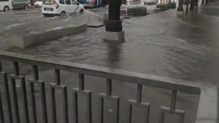 The city of Madrid, Spain has been flooded today,