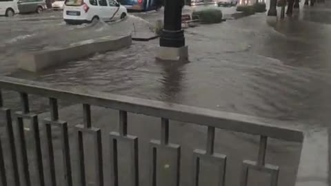 The city of Madrid, Spain has been flooded today,