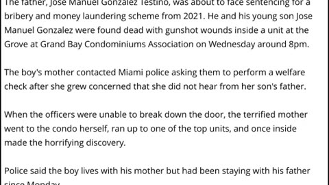 MURDER-SUICIDE: 53 Year Old Man Shot Dead 3 Year Old Son Before Turning The Gun On Himself - Miami