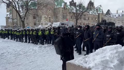 Ottawa Police Lines being formed to stop "Freedom Convoy Protestors"