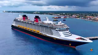 Disney Fantasy Cruise Ship drone fly-in