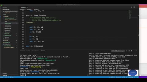 How to generate fibonacci numbers in RISC-V assembly?