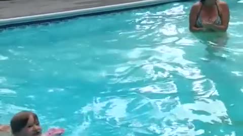 Spectacular Belly-Flop into the Pool