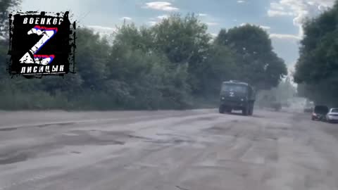 Ukraine War - A column of armored vehicles