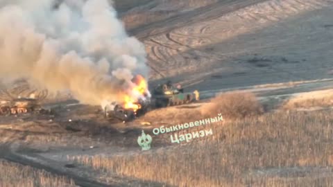 Broken column of AFU armored vehicles near Svatovo-Kreminna