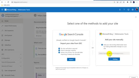 How To Import Indexing URL from Google Search Console To Bing Search Console