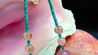 Natural turquoise Prehnite bumble bee Amethyst Milky Blue Aquamarine Multi Stone Beaded Necklace 20231222-02-08