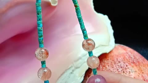 Natural turquoise Prehnite bumble bee Amethyst Milky Blue Aquamarine Multi Stone Beaded Necklace 20231222-02-08