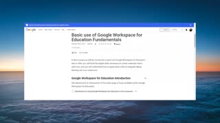 Basic use of Google Workspace for Education Fundamentals