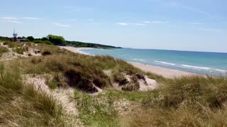 Tofta strand sett uppifrån sanddynen.