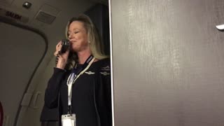 One of the best flight attendant speeches.