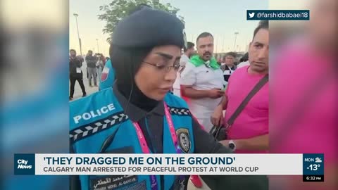 Calgary man arrested for peaceful Iran protest at FIFA World Cup