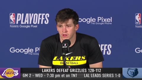 Austin Reaves post game interview after Lakers beat the grizzlies