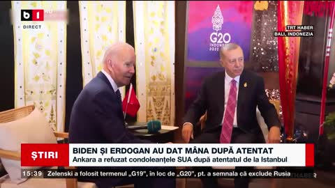 BIDEN ȘI ERDOGAN AU DAT MÂNA DUPĂ ATENTAT_Știri B1_15 nov 2022