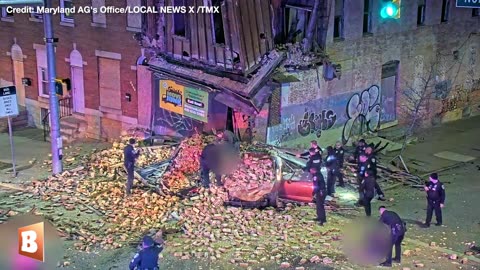 Building Collapses onto Cars, Pedestrian When Alleged Car Thief Causes Huge Collision