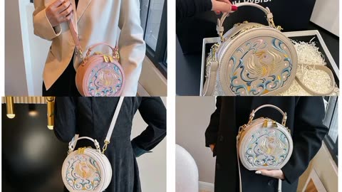 Women's embroidered shoulder bag