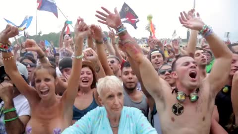 Grandmother parties with the youth at TomorrowWorld