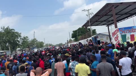 50 miles upstream in Reynosa Haitians are wondering whether to stay or go