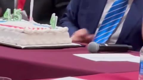 GOP Senators Give Trump A Birthday Cake, 45 Makes A Wish