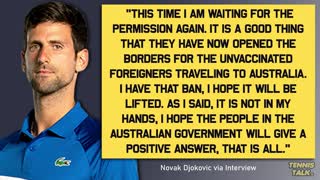Djokovic Responds to Australian Open 2023 Participation | Tennis Talk News