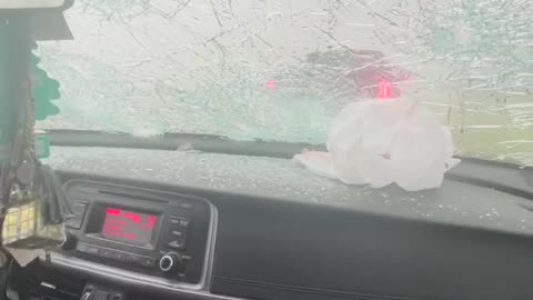 Car Caught in Severe Storm Decimated by Tennis Ball Sized Hail