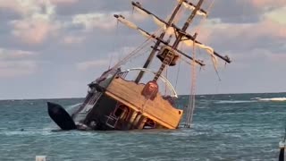 Tourist ship is capsizing