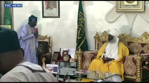 (WATCH) Tinubu Meets Emir Of Minna, Seeks Royal Support