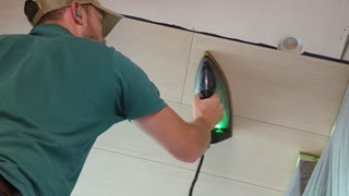 Wood veneering a ceiling