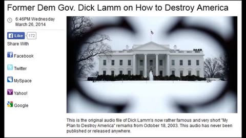 I Have a Plan to Destroy America by Former Governor Richard Lamm, Democrat (Archive)