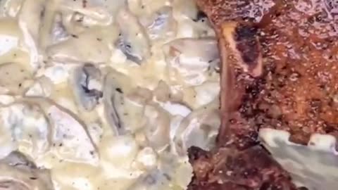 Mushroom cream sauce pork chops#howto #porkchop #Recipe #cookinglessons #fypシ